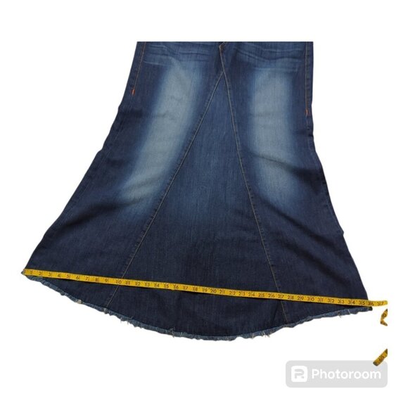 True Religion Denim Jean Pentecostal Skirt Long Size 29 Blue Color - Picture 5 of 10